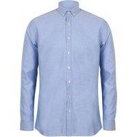 Henbury Men's Modern Long Sleeved Oxford Shirt in Blue | Size: Medium