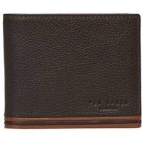 Ted Baker Men's Grantt Stripe Leather Wallet Choc in Brown
