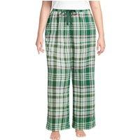 Lands' End Women's Plus Pure Cotton Flannel Wide Leg Pyjama Bottoms in Emerald | Size: 20-22