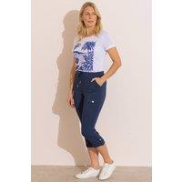 Anna Rose Women's Cropped Trousers in Navy | Size: 14