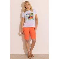 Anna Rose Women's Pull On Stretch Shorts in Orange | Size: 14