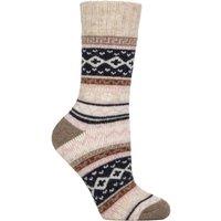 Country Pursuit Women's Wool Blend Hiking Socks Cushioned Walking Boot Socks in Beige | Size: 4-8