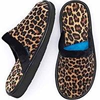Moshulu Women's 'Baba' Animal Print Mule Slippers in Brown | Size: 3