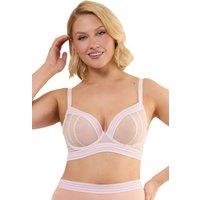 Playful Promises Women's Icon Blush Pink Sheer 'Plunge Bra' | Size: 34D