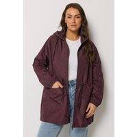 Yours Women's Drawstring Lightweight Parka Jacket in Plum | Size: 20