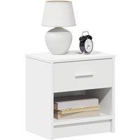 Berkfield Home Bedside Cabinet with Drawer White 39x28x41 cm | Size: 39 x 28 x 41 cm