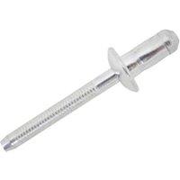 JRP Riveting Products 6.4 x 18.5mm Aluminium Dome Head Rivets - Box of 250 in Silver