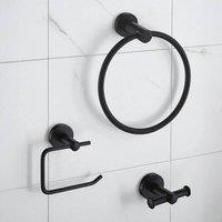 Showerdrape Modernity Black Steel Wall Mounted 3 Piece Bathroom Accessory Set