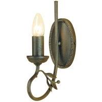 Netlighting Olivia 1 Light Indoor Candle Wall Light Black Gold E14