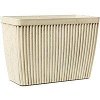 Primrose Rectangular Trough Planter White Textured Speckled 59cm