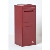 Homescapes Smart Parcel Box Large Curved Top Front Access Secure Delivery Box in Red