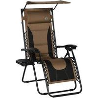 Matteo Zero Gravity Lounger Chair - Folding Reclining with Shade & Cupholder in Brown