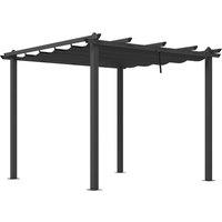 Matteo 3x3m Aluminium Pergola with Retractable Roof - Dark Grey