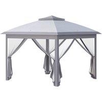 Matteo Large 3.3m Pop Up Play Tent - Zipped Mesh Walls, Double Roof - Grey