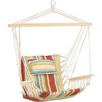 Matteo Stylish Beige Stripe Hanging Hammock Swing Chair - Indoor Outdoor