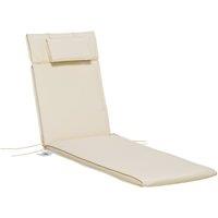 OUTSUNNY Garden Sun Lounger Chair Cushion ONLY Reclining Relaxer Indoor Outdoor in Cream