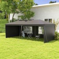 OUTSUNNY 6m x 3m Garden Gazebo Marquee Canopy Party Tent Canopy Patio in Dark Grey