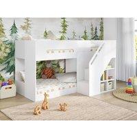 Flair Phobo Staircase Low Compact Bunk Bed White | Size: Single