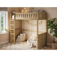 Flair Bea Wooden High Sleeper in Brown | Size: Single