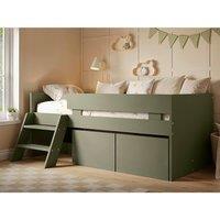 Flair Logan Single Storage Low Sleeper Bed in Green