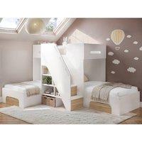 Flair Mason Staircase Triple Sleeper Bed with Storage in Light Oak | Size: Single