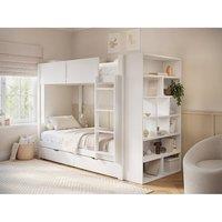 Flair Ruby Wooden Bunk Bed with Storage in White | Size: Single