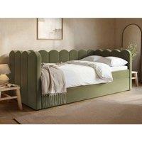 Flair Esme Cloud Fabric Day Bed with Trundle in Green | Size: Single