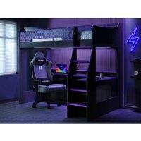 Flair Ultimate Violet Gaming High Sleeper Charcoal & Purple | Size: Small Double