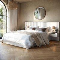 Solace+Co Taylor Hotel Ottoman Bed with Side Tables White | Size: Double