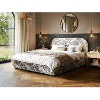 Flair Alba Tree Print Ottoman Bed Beige Chenille | Size: Double