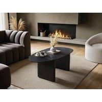 Solace+Co Emil Black Glass Oval Coffee Table