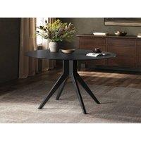 Solace+Co Emil Black Glass Dining Table Round