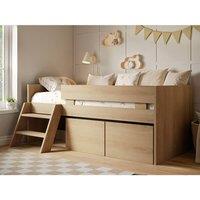 Flair Logan Single Storage Low Sleeper Bed in Brown