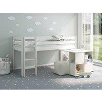 Noomi Nora Mid Sleeper Workstation Cabin White | Size: EU Single