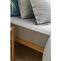 CHRISTY 400TC Luxury Cotton Sateen Plain Dye Bedding Fitted Sheets in Pale Grey | Size: King