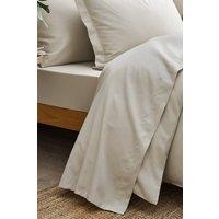 CHRISTY 400TC Luxury Cotton Sateen Plain Dye Bedding Flat Sheets in Light Beige | Size: King