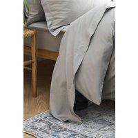 CHRISTY 400TC Luxury Cotton Sateen Plain Dye Bedding Flat Sheets in Pale Grey | Size: King