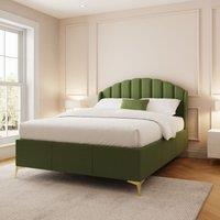 GFW Pettine End Lift Ottoman Storage Bed in Green | Size: Double