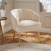 GFW Pettine Velvet Accent Chair in Natural