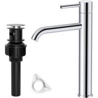 Dayone Sleek Basin Tap Chrome High Rise Single Lever With Pop Up Waste in Silver
