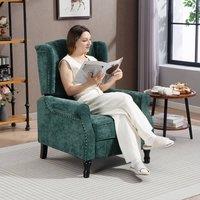 HOMCOM Recliner Armchair for Living Room Reclining Chair with Footrest in Dark Green