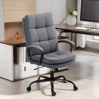 HOMCOM Fabric Office Chair, Computer Desk Chair for Home, Charcoal Grey in Dark Grey