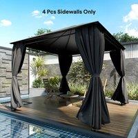 OUTSUNNY 3 x 3 m Gazebo Replacement Curtains Privacy Panel Set in Dark Grey | Size: 3m x 3m