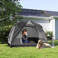 OUTSUNNY 3-4 Person Camping Tent, Waterproof Tent in Dark Grey