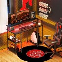 HOMCOM Computer Desk Reversible Home Office Desk with Storage in Black