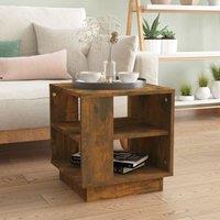 Berkfield Home Coffee Table Smoked Oak 40x40x43 cm Engineered Wood in Brown | Size: 40 x 40 x 43 cm
