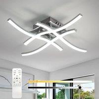 Goeco Dimmable LED Ceiling Light, 4 Lights 24 W, Ceiling Light Waves, Silver