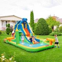 Costway Inflatable Water Slide Giant Water Park for Backyard Fun Blow-up Water Slide with Splash Pool