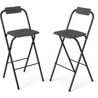 Costway Outdoor Folding Barstools Set of 2 Bar Height Patio Chairs