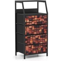 Costway 4-Drawer Dresser Bedside Cabinet Nightstand Closet Organizer End Table in Brown